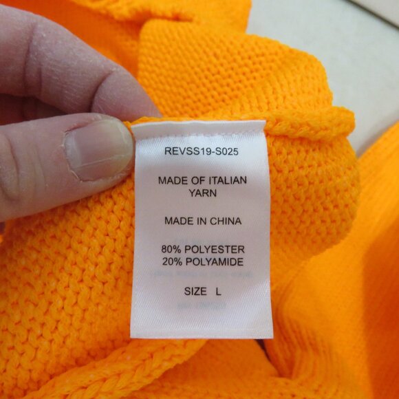 LES REVERIES Cutout Knitted Cropped Sweater Top in Orange - Size L - Picture 13 of 13